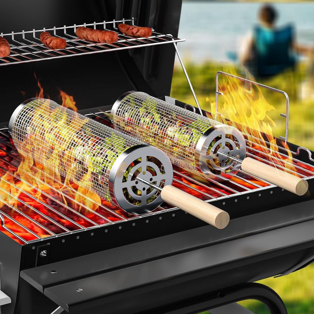 Camping Cooking Set Stainless Steel - Set of 2 Stainless Steel BBQ