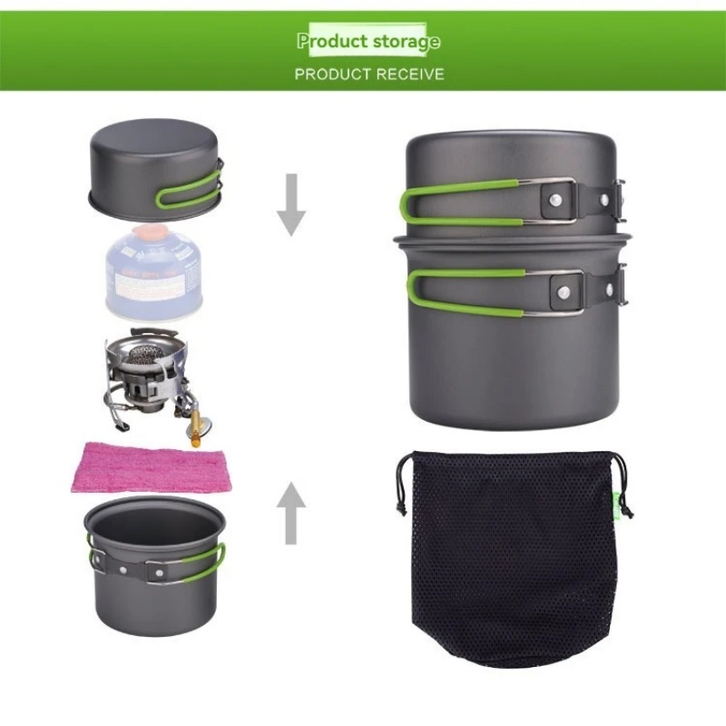 Camping Cooking Kit - BRS-T15A Camping Cookware Mess Kit Ultralight