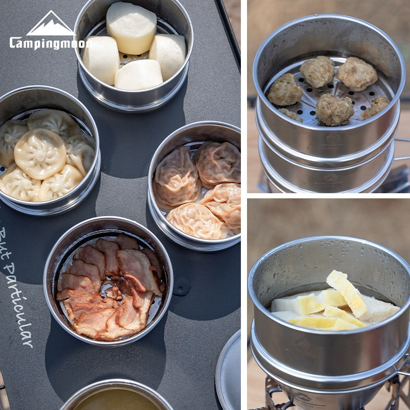 Camping Cooking System - CAMPINGMOON Outdoor Camping Picnic Stainless Steel