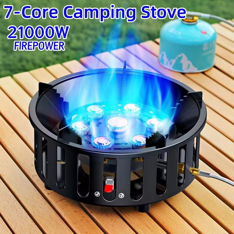 Camping Cooking Butane - 21000W 7-Core Camping Stove High-Power Strong
