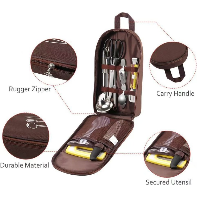 Camping Travel Cooking Utensil - Camping Cooking Equipment Bag recension och pris