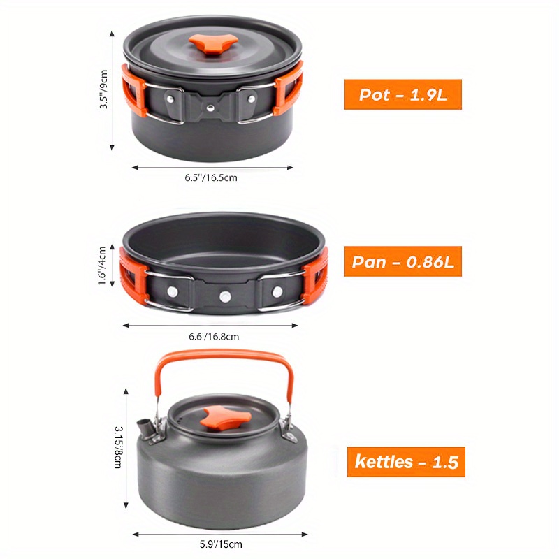 17pcs Camping Cookware Set, Po - Camping Cooking Set With Kettle recension och pris
