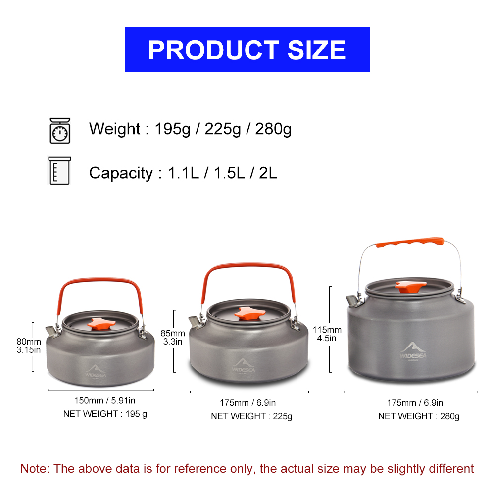 Widesea 1.1L 2L1.5L Camping Wa - Camping Cooking Kit recension och pris