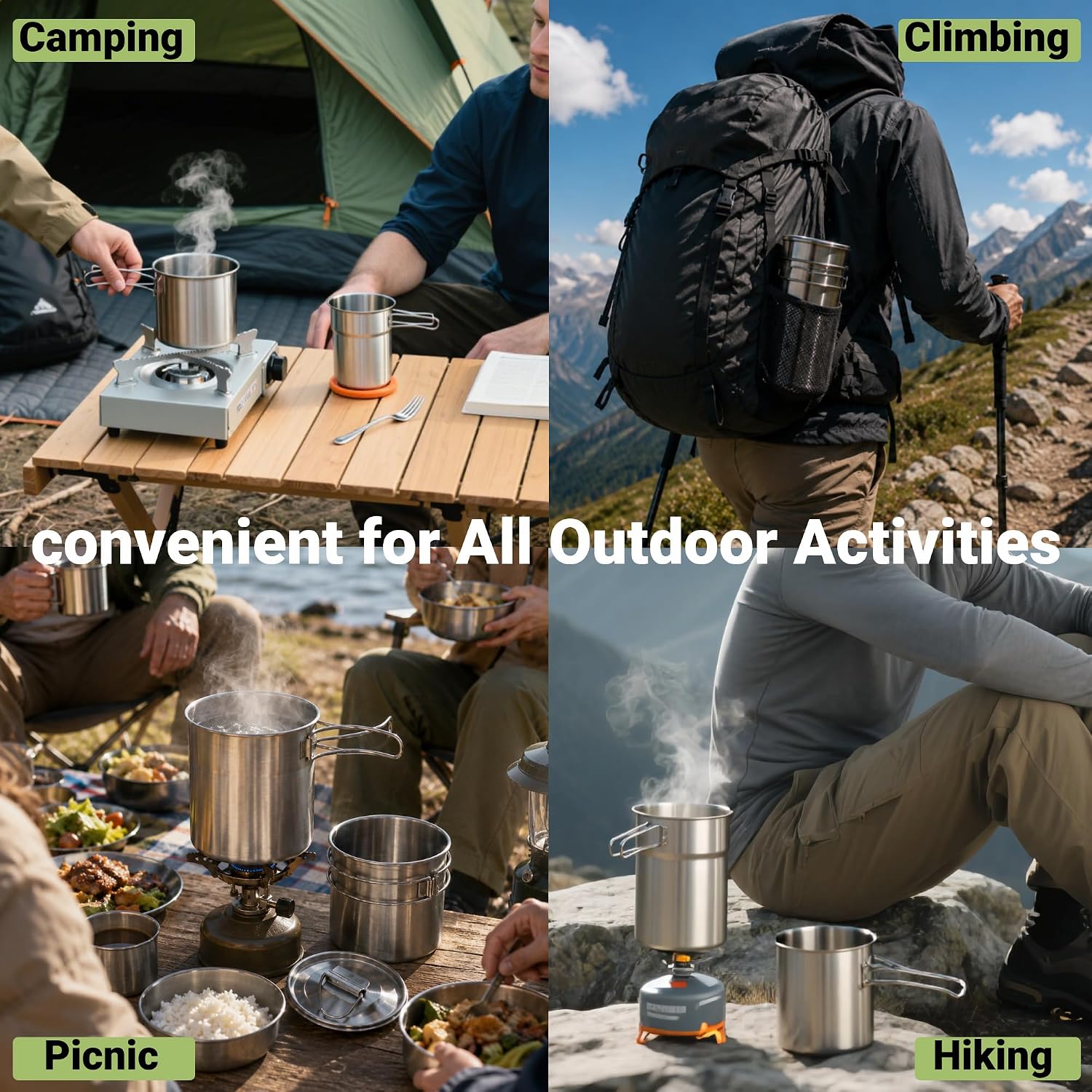 Foldable Camping Cups Mugs Cam - Camping Cooking Kit recension och pris