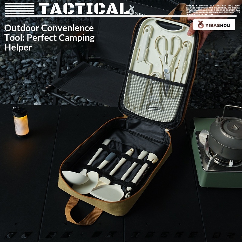Portable 9Pcs Camping Kitchenw - Camping Cooking Equipment Bag recension och pris