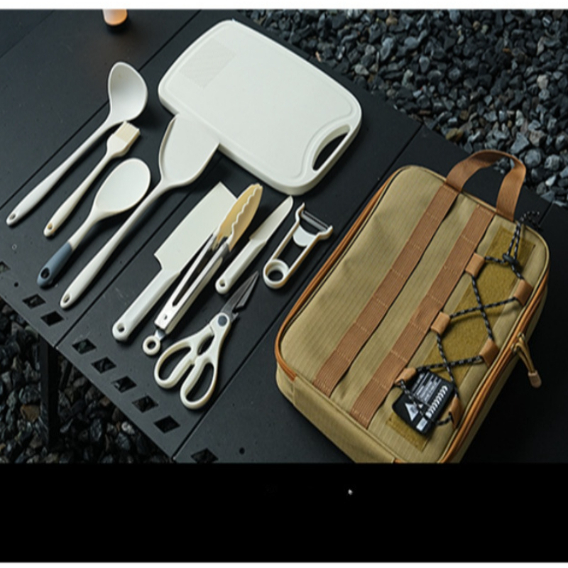 Portable 9Pcs Camping Kitchenw - Camping Cooking Equipment Bag recension och pris