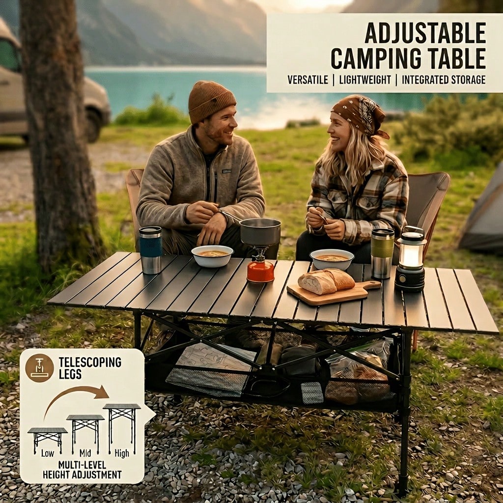 Portable Height-Adjustable Fol - Camping Cooking Equipment Bag recension och pris