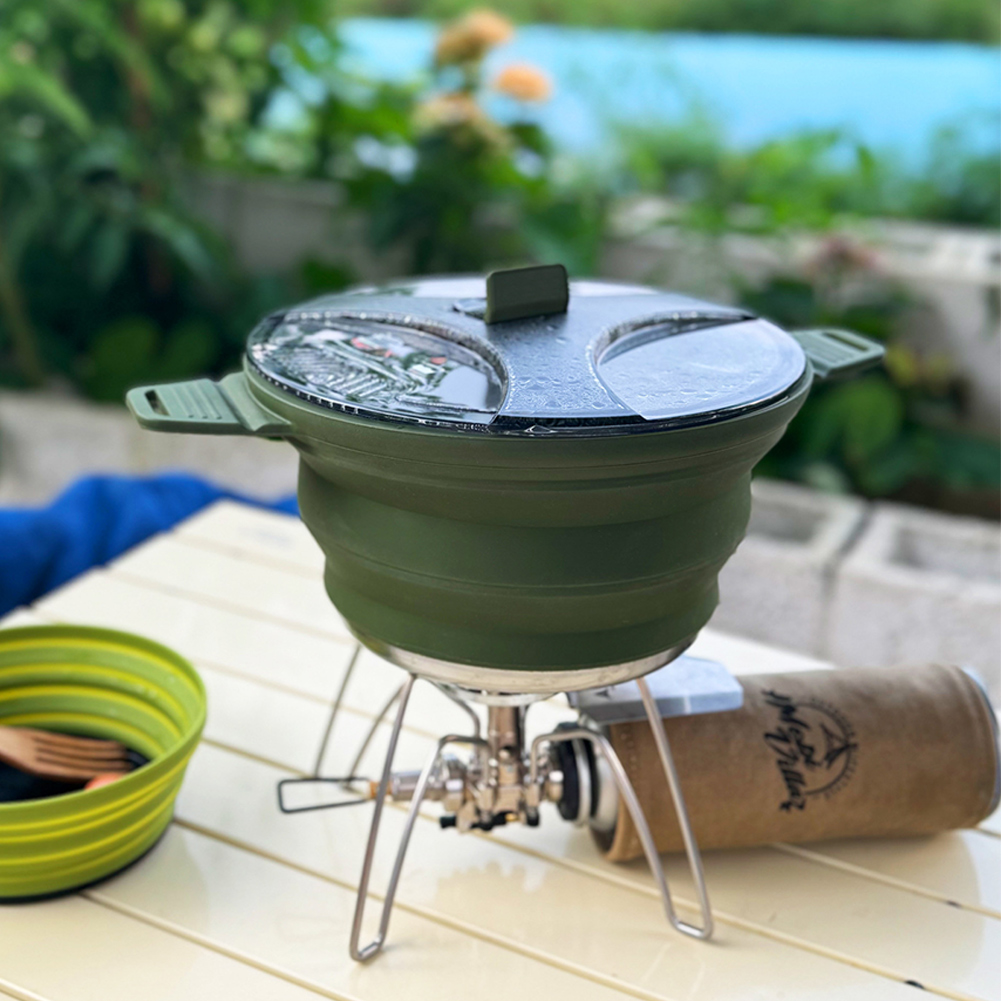 Outdoor Camping Folding Pot, S - Camping Cooking Set Stainless Steel recension och pris