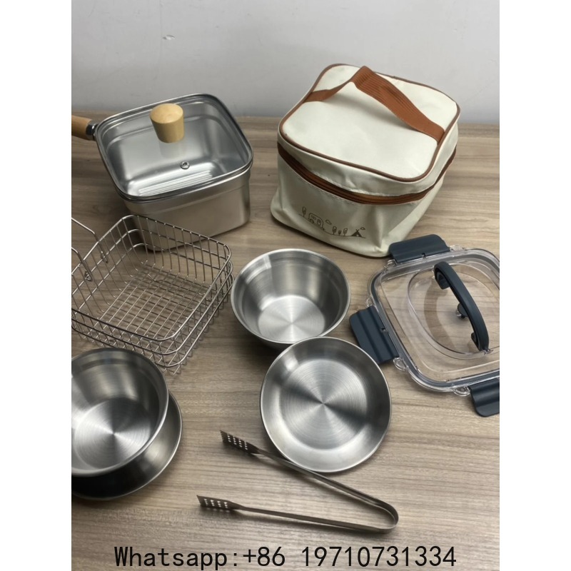 Stainless Steel Multifunctiona - Camping Cooking Set Detachable Handle recension och pris