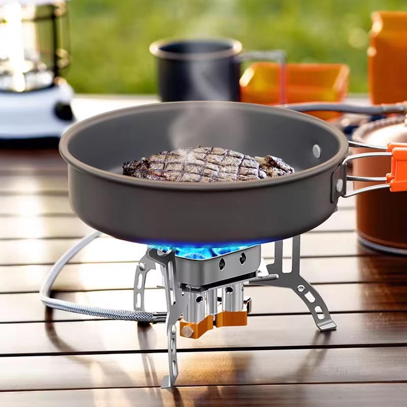 Three-Head Gas Stove Portable  - Camping Cooking Roll recension och pris
