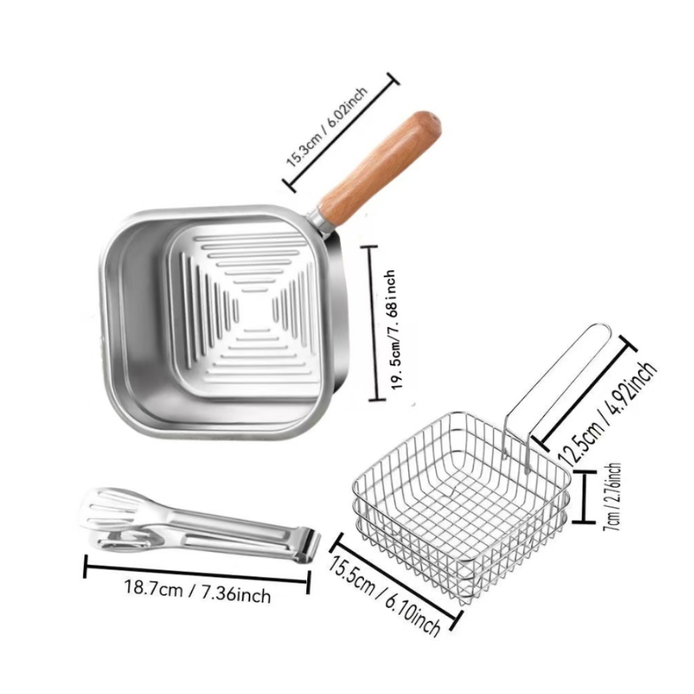 1 Set 316 Stainless Steel Squa - Camping Cooking Set Detachable Handle recension och pris