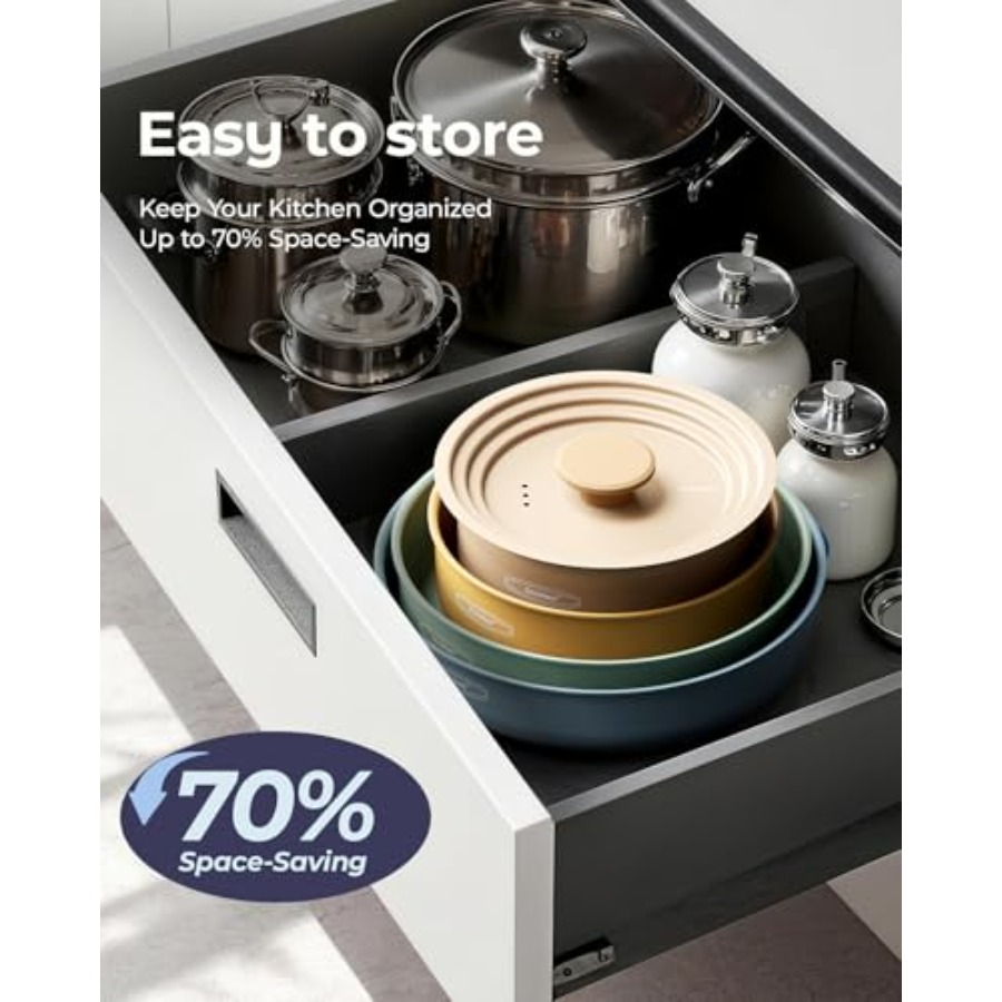 Ceramic Cookware Set, Detachab - Camping Cooking Set Detachable Handle recension och pris