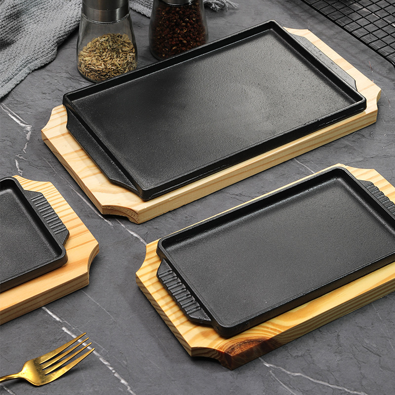 Cast Iron Teppanyaki Grill Pla - Camping Cooking Griddle recension och pris