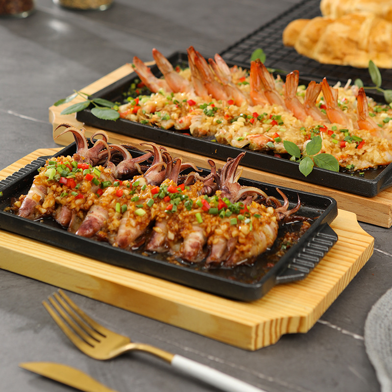 Cast Iron Teppanyaki Grill Pla - Camping Cooking Griddle recension och pris