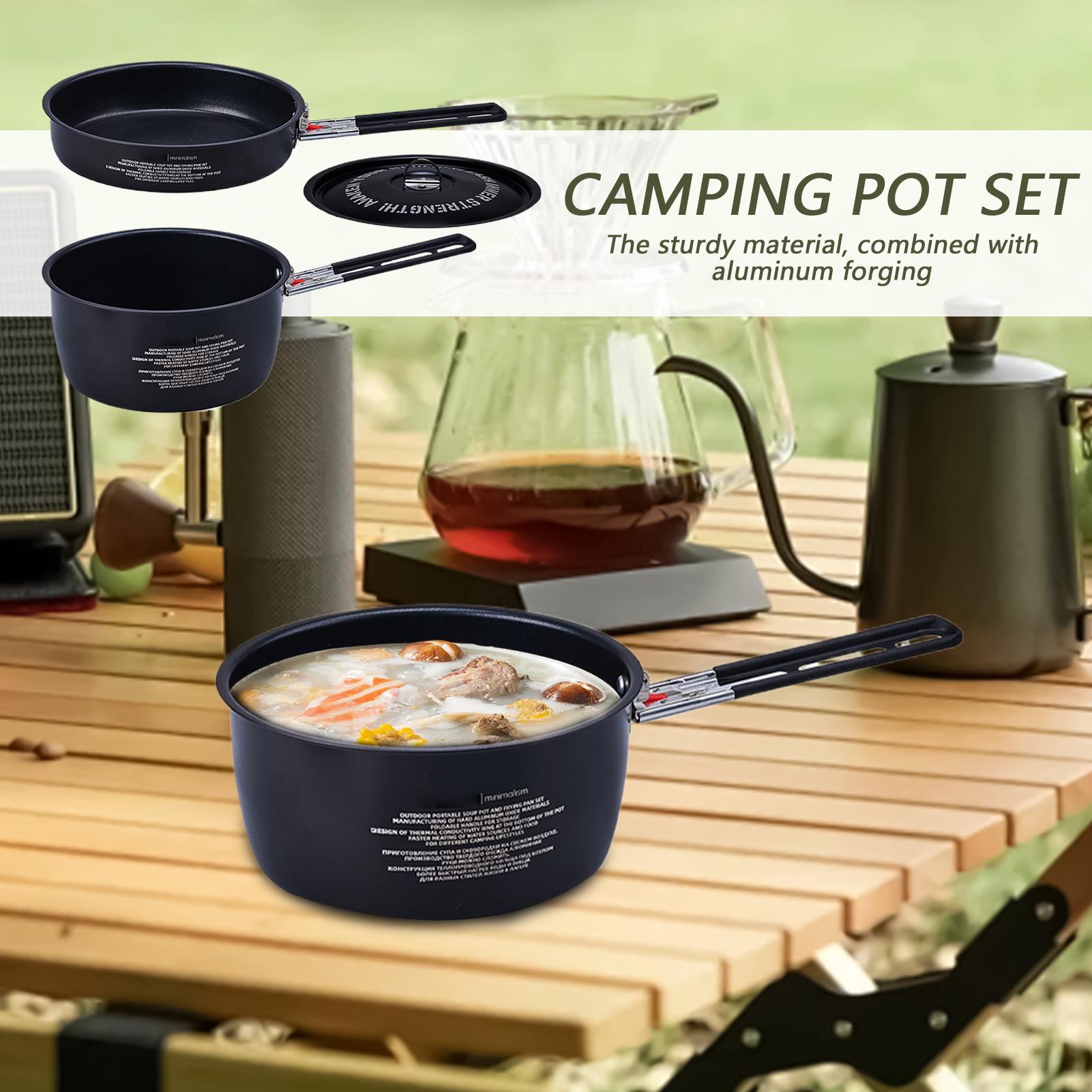 Camping Cookware Set Camping F - Camping Cooking Set Detachable Handle recension och pris