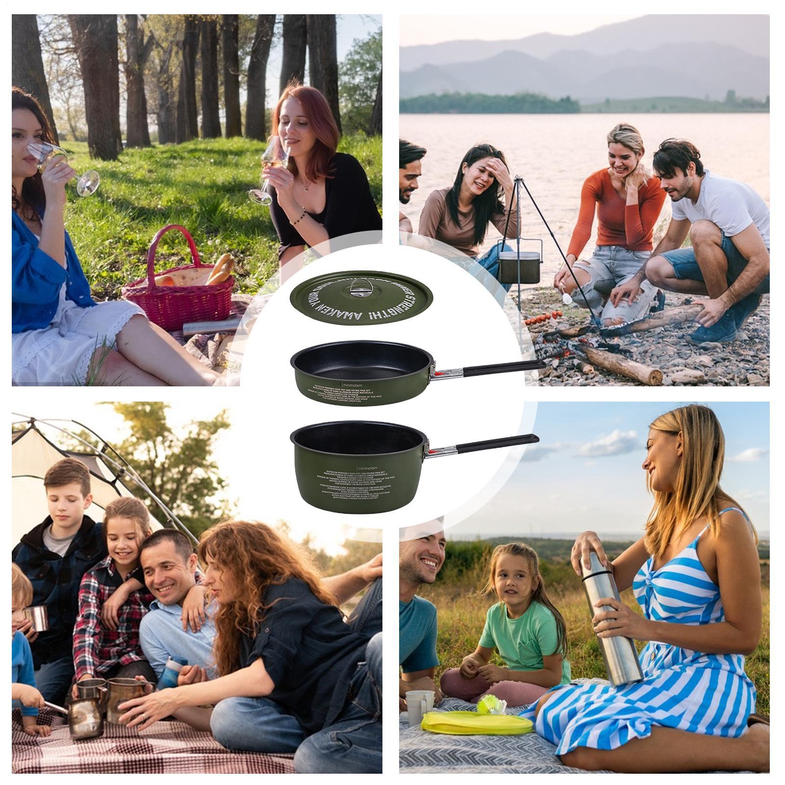 Camping Cookware Set Camping F - Camping Cooking Set Detachable Handle recension och pris