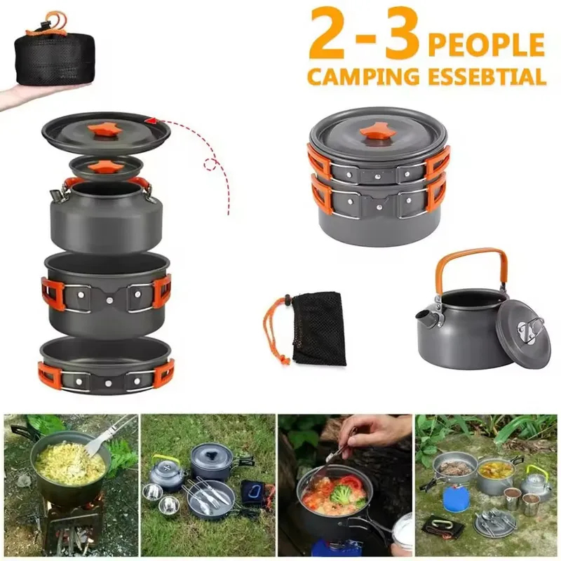 Outdoor Aluminum Alloy Camping - Camping Cooking Set With Kettle recension och pris