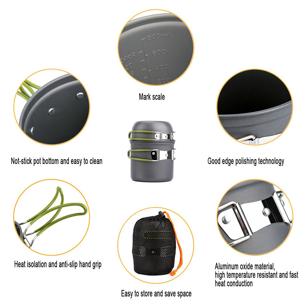 Ultralight Camping Pots Cookwa - Camping Cooking Roll recension och pris