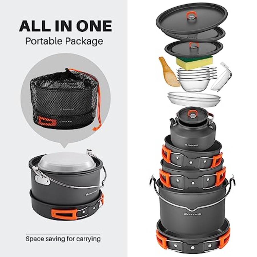 Camping cookware set: aluminum - Camping Cooking Set Stainless Steel recension och pris