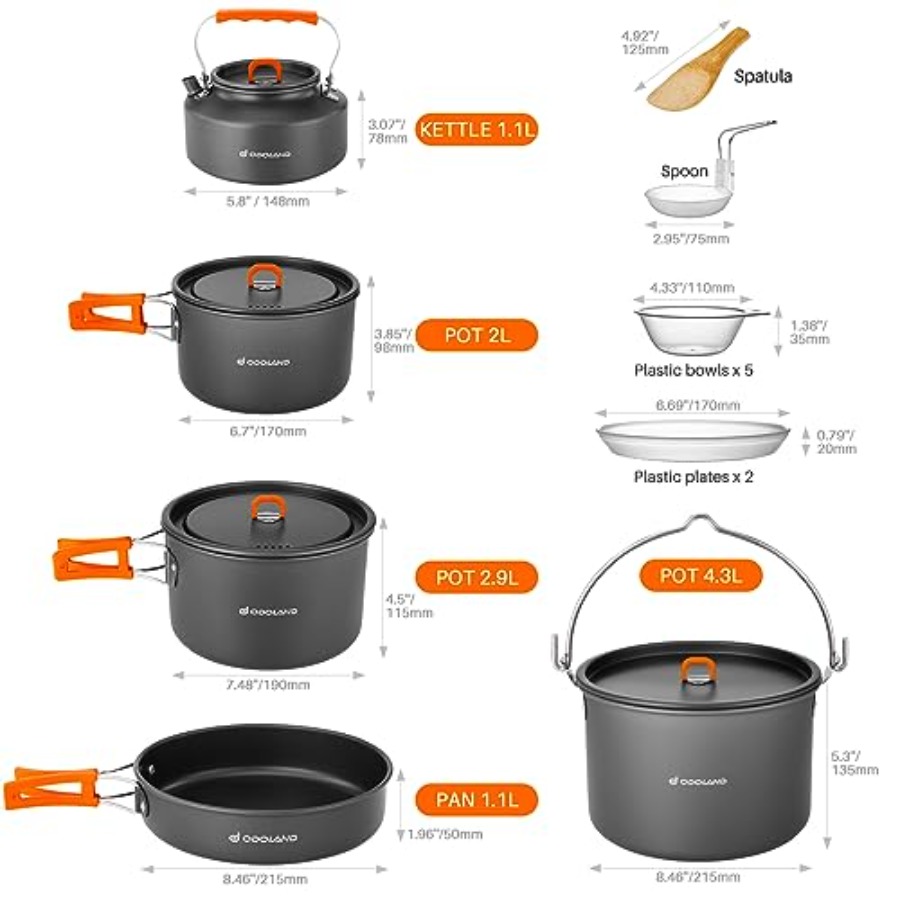 Camping cookware set: aluminum - Camping Cooking Set Stainless Steel recension och pris