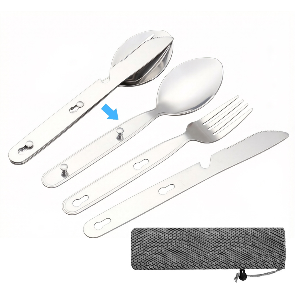 3pcs/set Folding Spoon Fork Kn - Camping Cooking Set Stainless Steel recension och pris