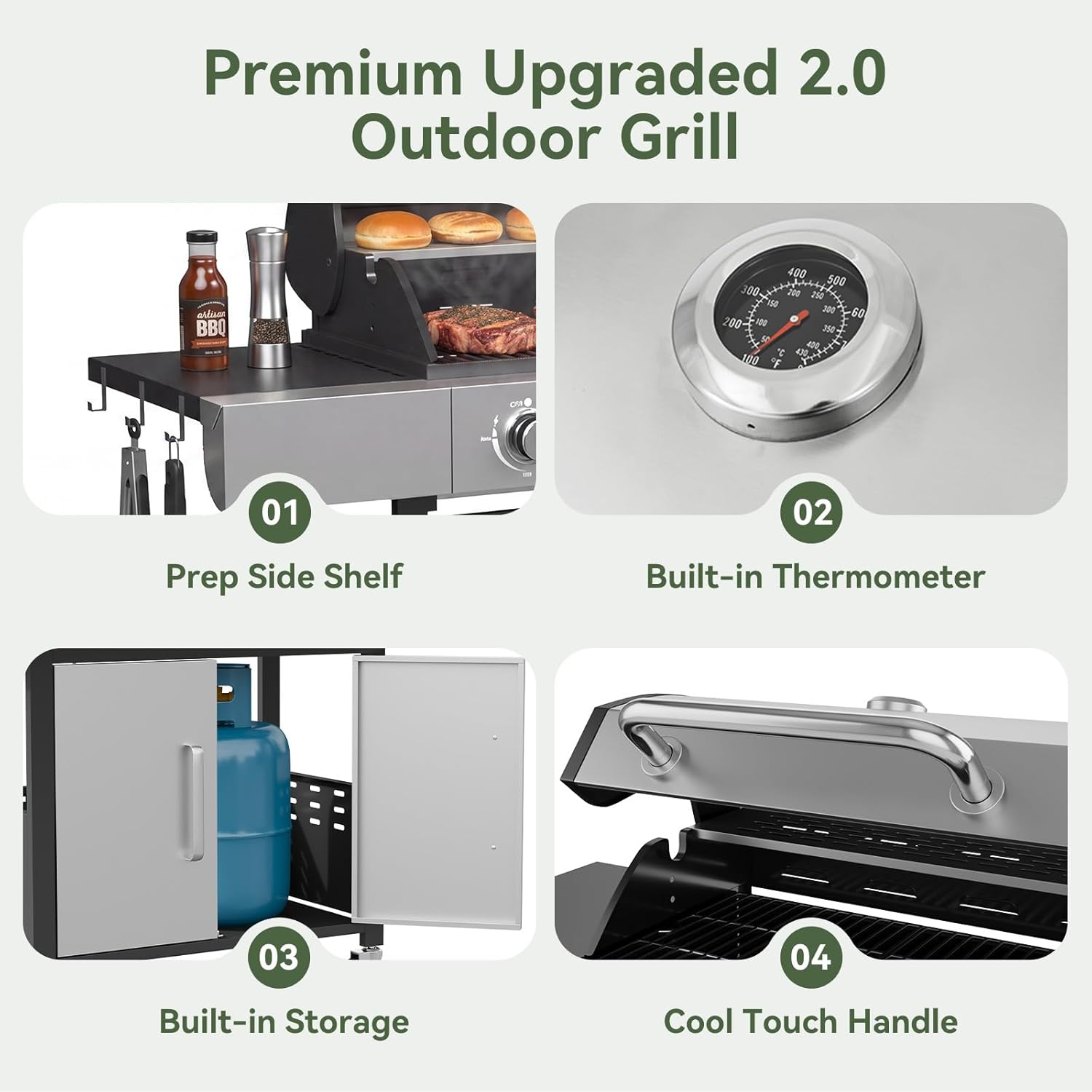 Stainless Steel Propane Gas Gr - Camping Cooking Grate recension och pris