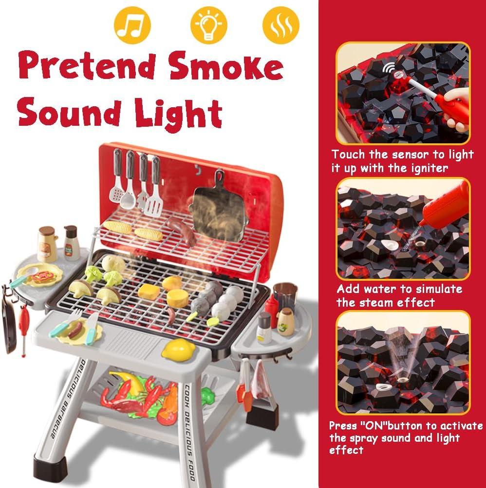 Kids BBQ Grill Playset Play Ki - Camping Cooking With Kids recension och pris