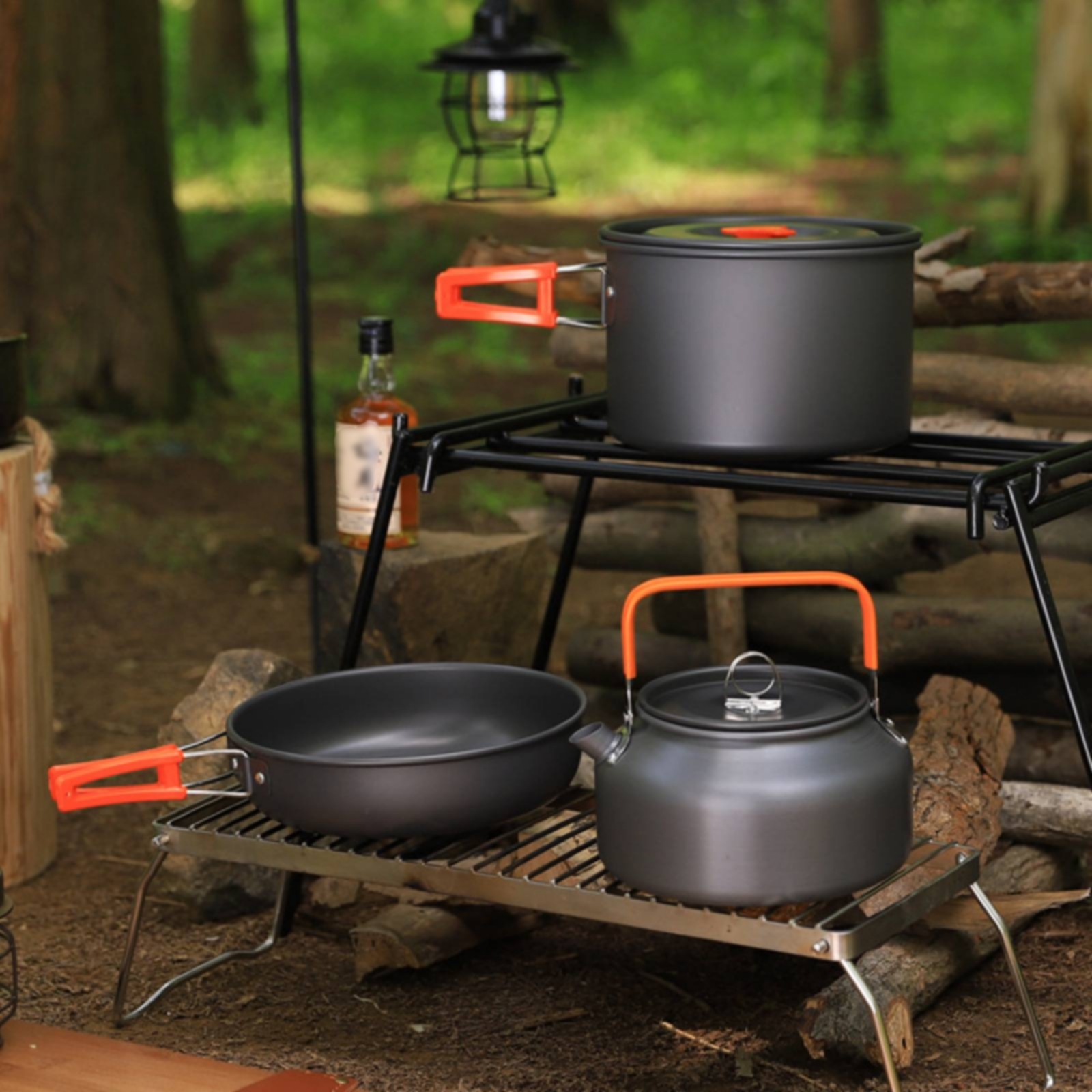 Camping Pot and Kettle Set Nes - Camping Cooking Kit recension och pris