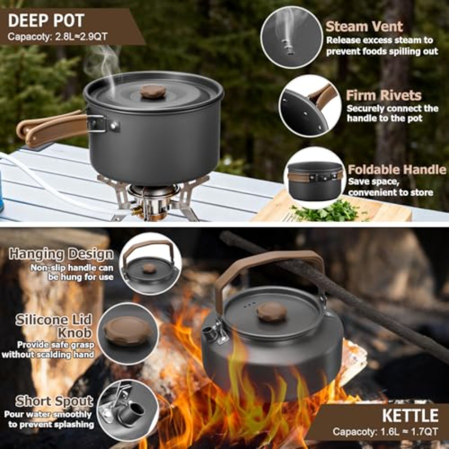 Camping cookware mess kit for  - Camping Cooking Kit recension och pris