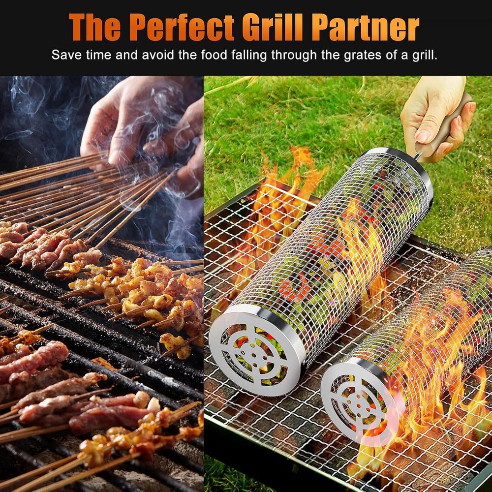 Set of 2 Stainless Steel BBQ G - Camping Cooking Set Stainless Steel recension och pris
