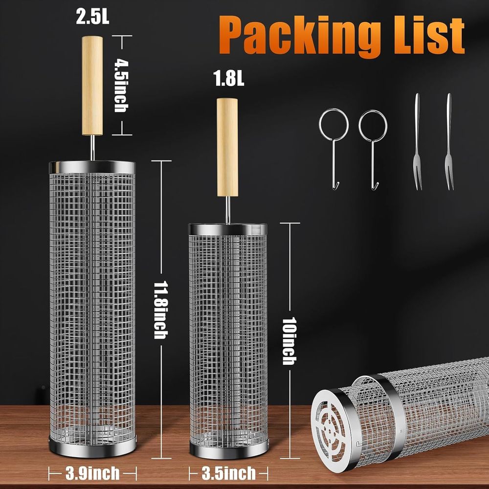 Set of 2 Stainless Steel BBQ G - Camping Cooking Set Stainless Steel recension och pris