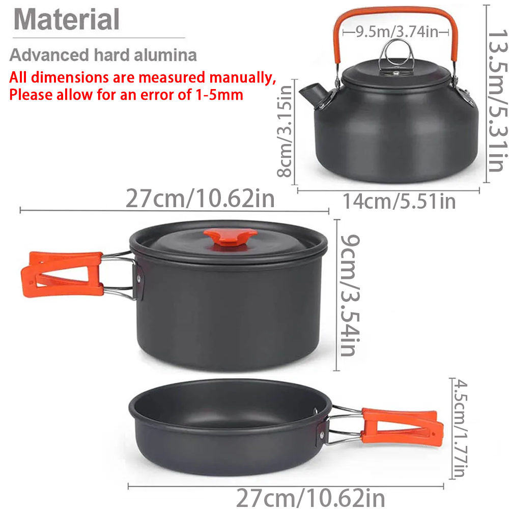 1pcs/1set Camping Cookware Kit - Camping Cooking Equipment Bag recension och pris