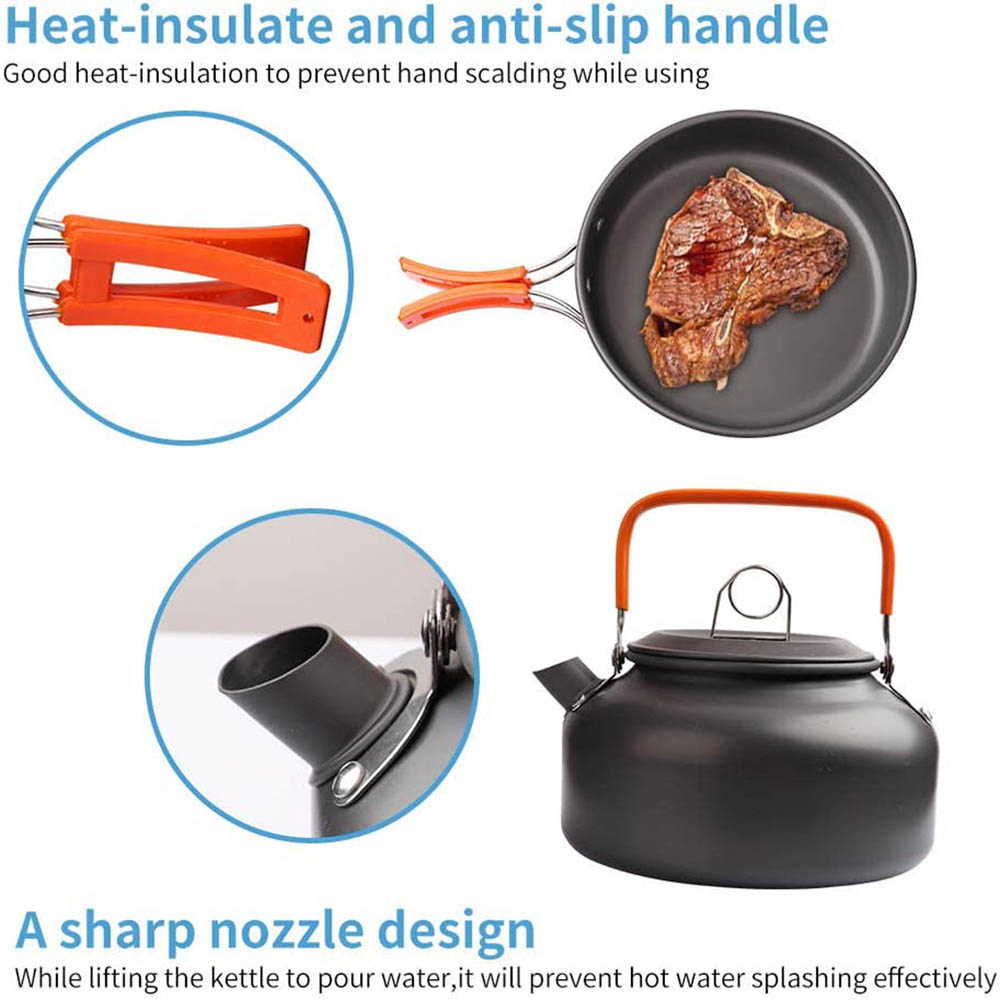 1pcs/1set Camping Cookware Kit - Camping Cooking Equipment Bag recension och pris