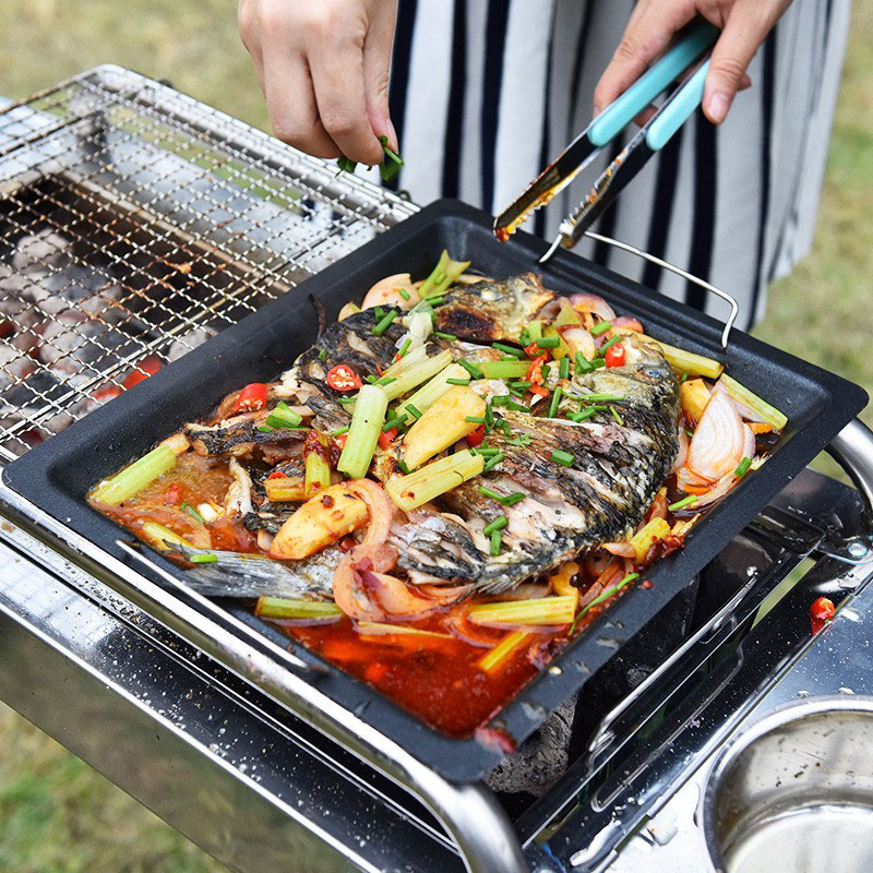 Outdoors Thick Square Grill Pa - Camping Cooking Griddle recension och pris