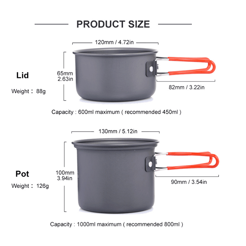 Widesea Ultralight Camping Coo - Camping Cooking Set With Kettle recension och pris