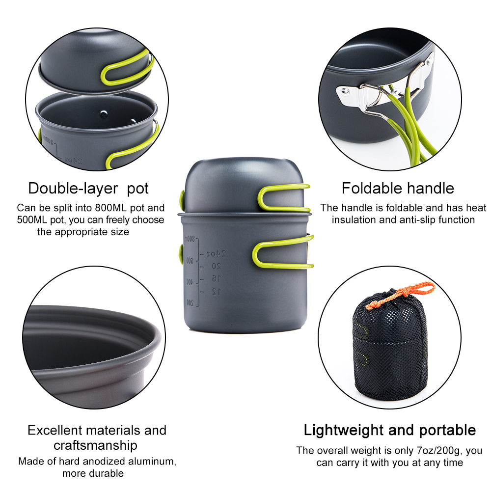Widesea Ultralight Camping Coo - Camping Cooking Set With Kettle recension och pris