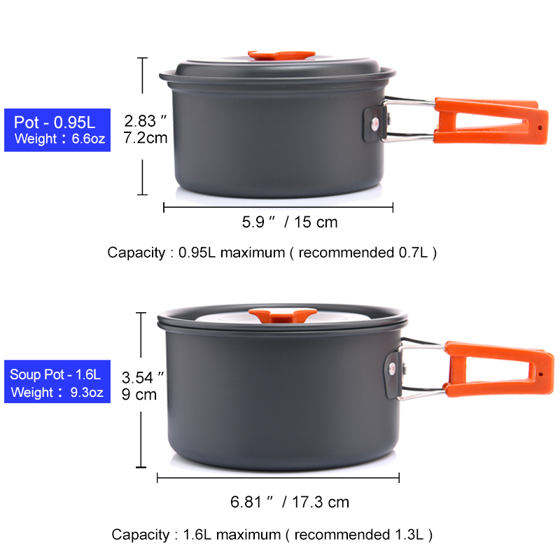 Widesea Camping Outdoor Cookwa - Camping Cooking Set With Kettle recension och pris
