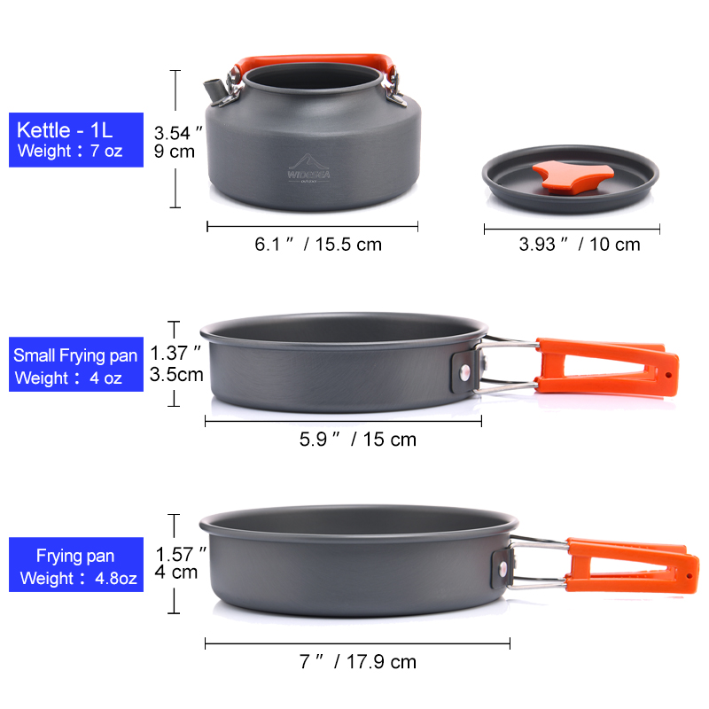 Widesea Camping Outdoor Cookwa - Camping Cooking Set With Kettle recension och pris