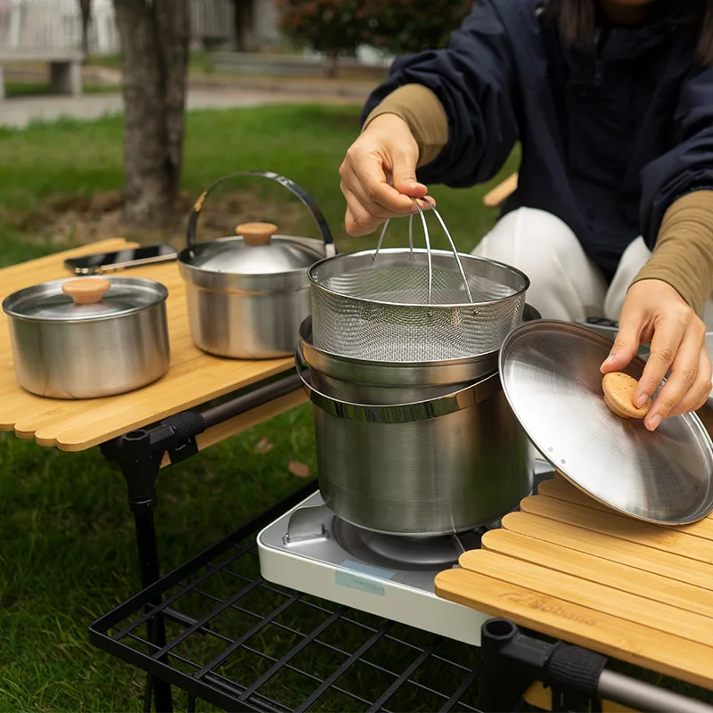 2026 New Outdoor Stainless Ste - Camping Cooking Set Stainless Steel recension och pris