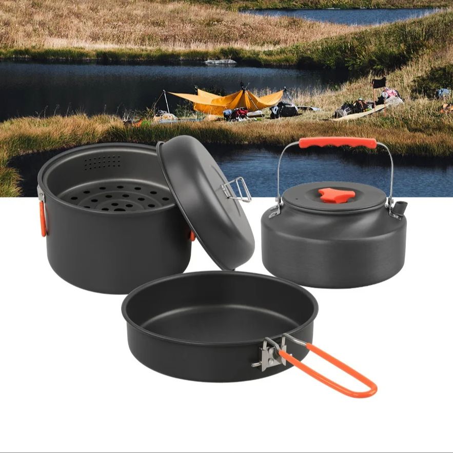 Outdoor Cookware Set Camping C - Camping Cooking Set With Kettle recension och pris