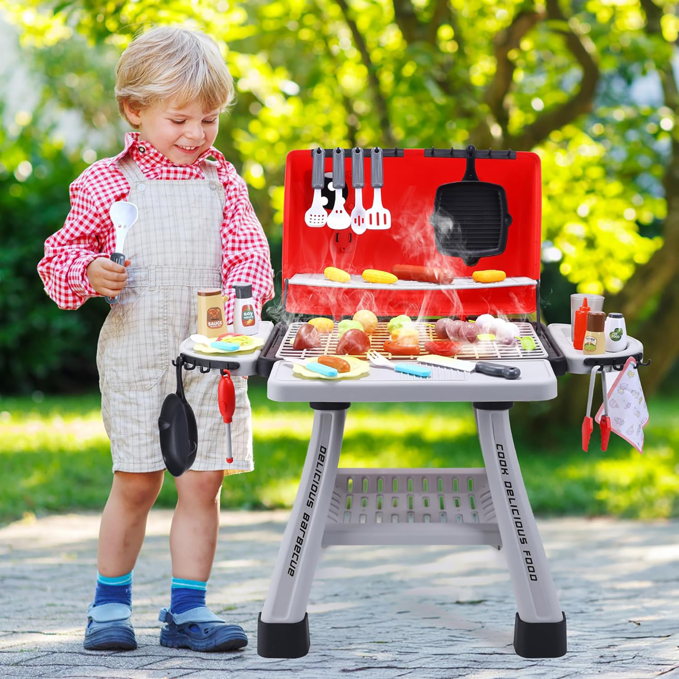 Kids BBQ Grill Playset Play Ki - Camping Cooking With Kids recension och pris