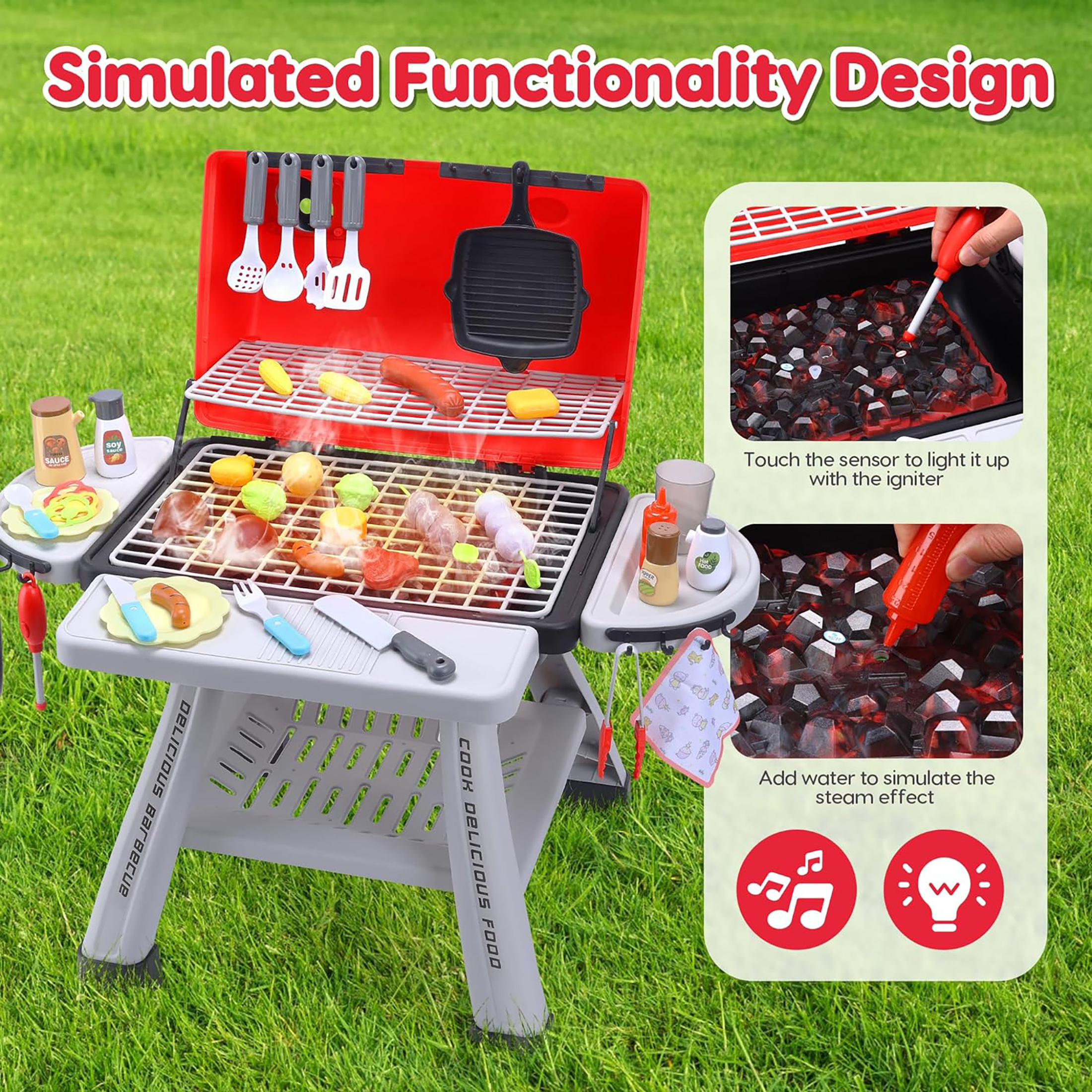 Kids BBQ Grill Playset Play Ki - Camping Cooking With Kids recension och pris