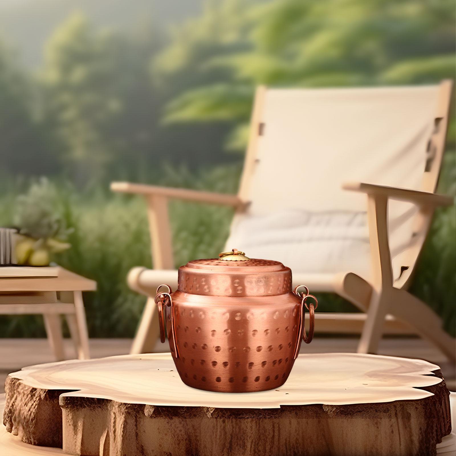 Copper Pot Handmade Thickened  - Camping Cooking Cover recension och pris