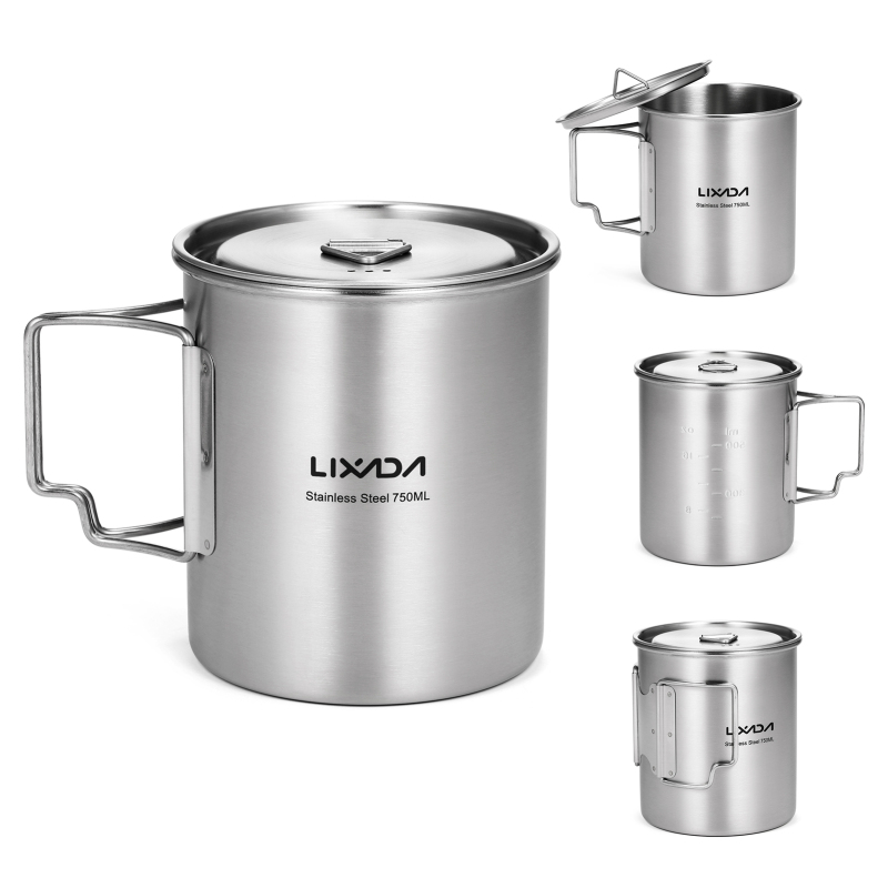 Lixada 750ml Cup Outdoor Stain - Camping Cooking Set Stainless Steel recension och pris