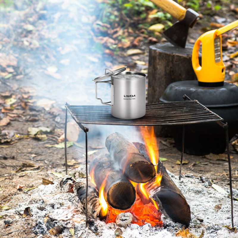 Lixada 750ml Cup Outdoor Stain - Camping Cooking Set Stainless Steel recension och pris