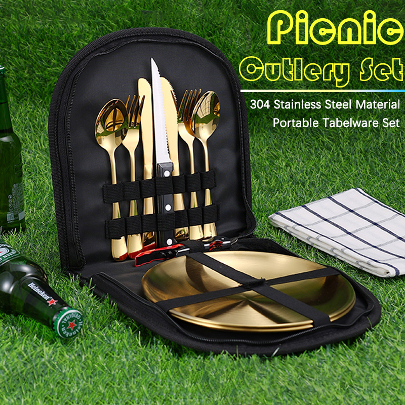 10Pcs Camping Tableware Set 30 - Camping Cooking Set Stainless Steel recension och pris
