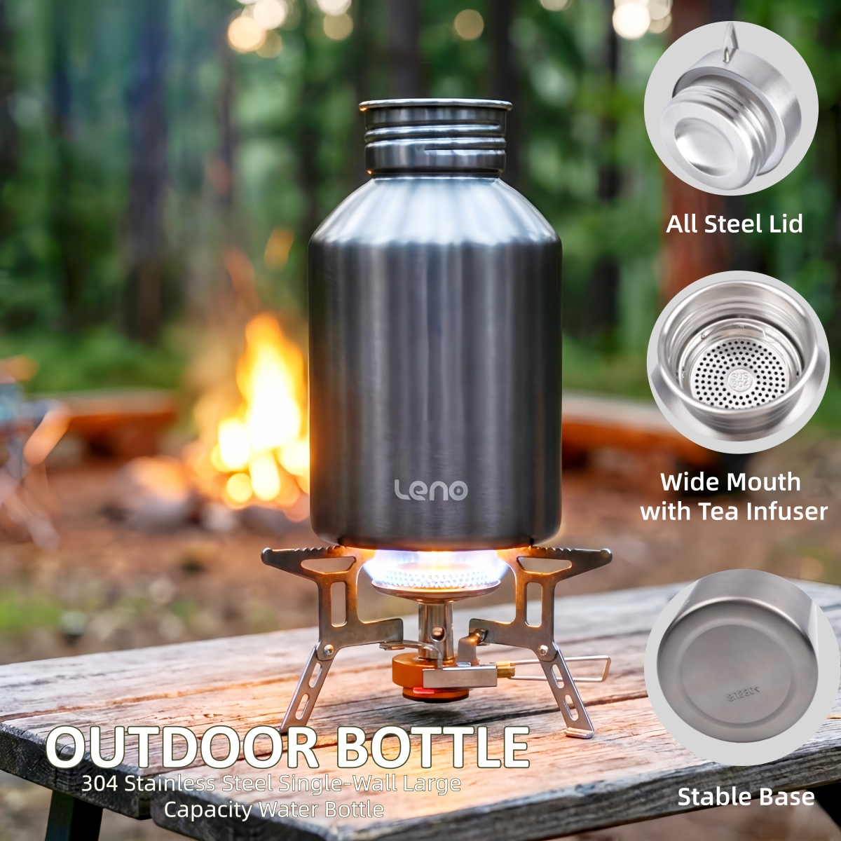 2000ML Camping Water Bottle, S - Camping Cooking On Fire recension och pris