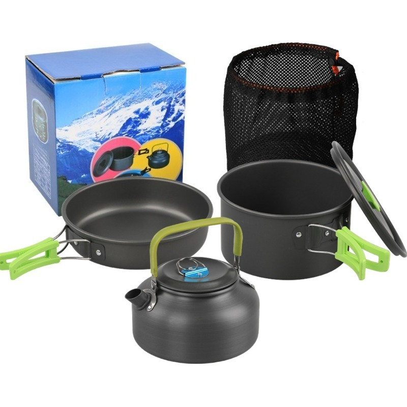 Outdoor Camping Cookware Set D - Camping Cooking Set With Kettle recension och pris