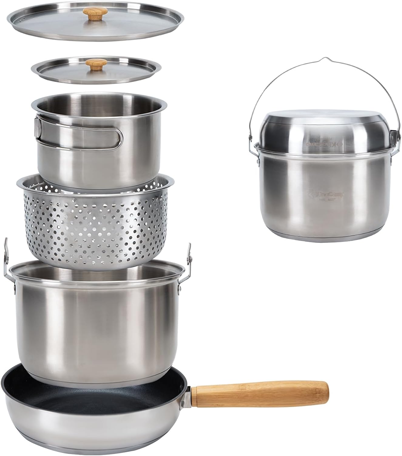 304 Stainless Steel Camping Co - Camping Cooking Set With Kettle recension och pris