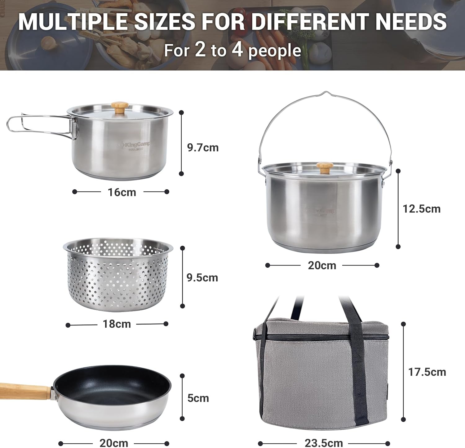 304 Stainless Steel Camping Co - Camping Cooking Set With Kettle recension och pris